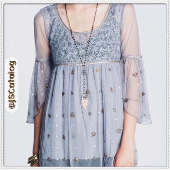 🎉HP X 2🎉Free People Embroidered Lace Blouse Size XS - Picture 3 of 7